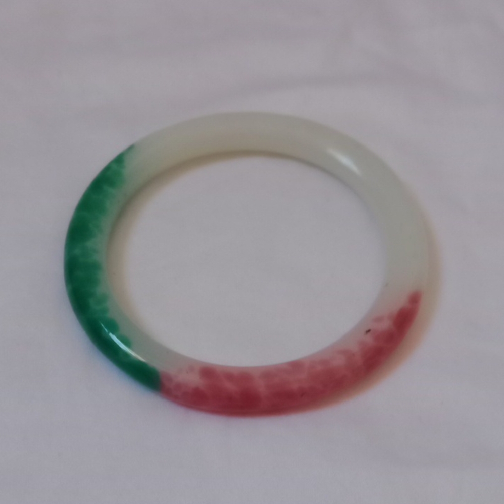 Tri-Color Jade Bangle Bracelet